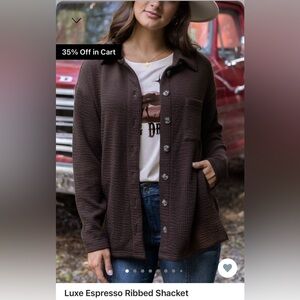 EUC Grace & Lace Luxe Ribbed Shacket